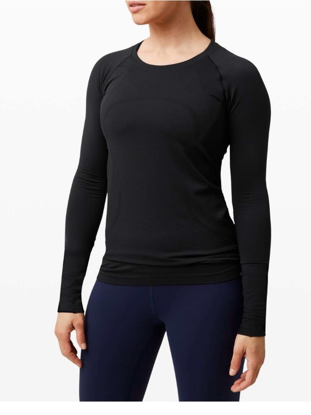 lululemon athletica Black Long-Sleeve Crew Neck Top